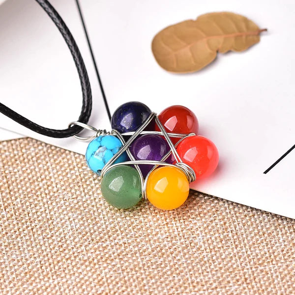 NATURAL STONE 7 CHAKRA NECKLACE