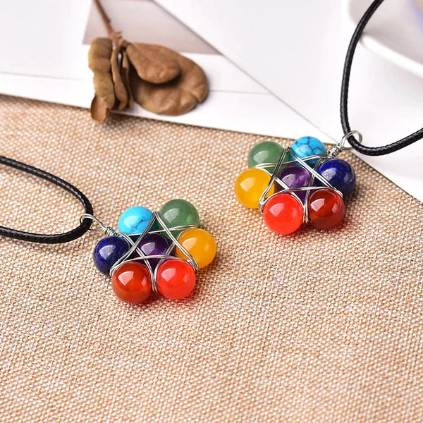 NATURAL STONE 7 CHAKRA NECKLACE