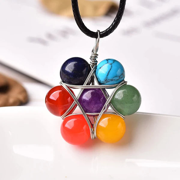 NATURAL STONE 7 CHAKRA NECKLACE