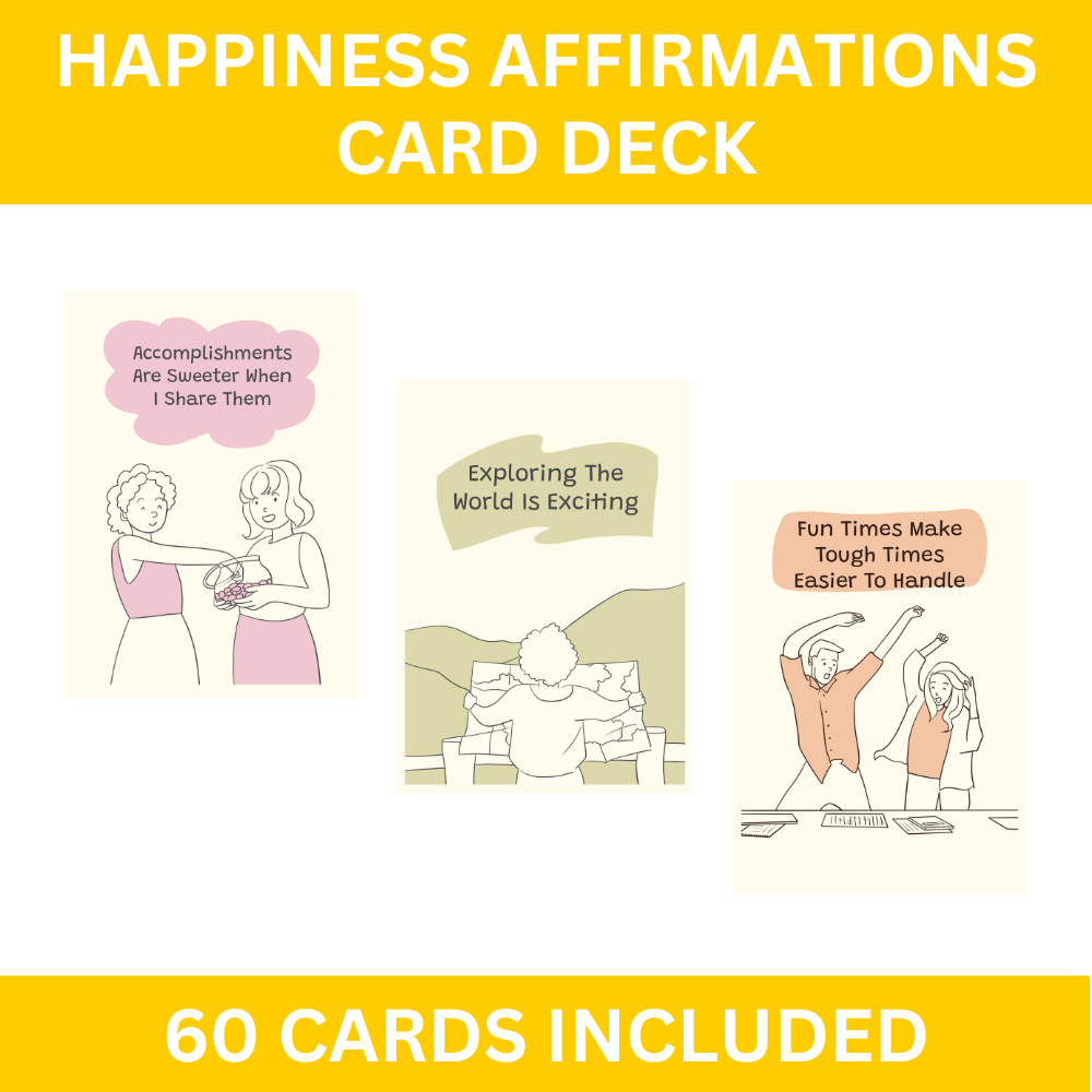 Happiness Affirmations Card Deck (60 Cards Included For Download)